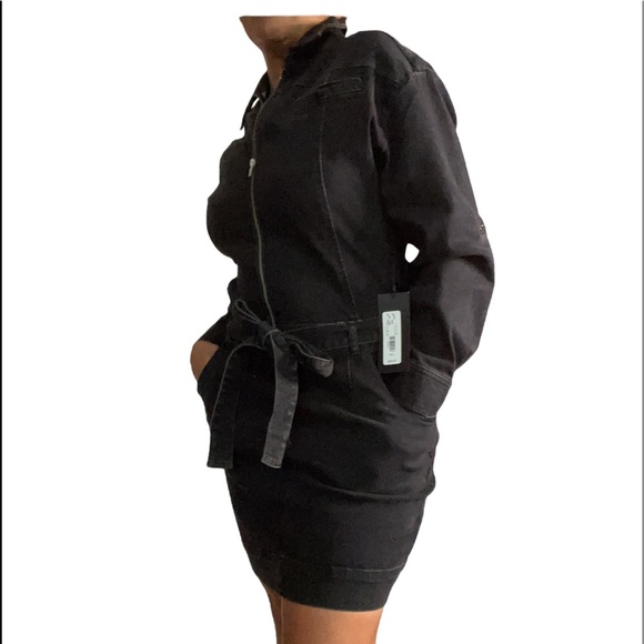 ZIP-FRONT Black DENIM DRESS - GABRIELLE UNION COLLECTION - Size Small NWT - Picture 2 of 10